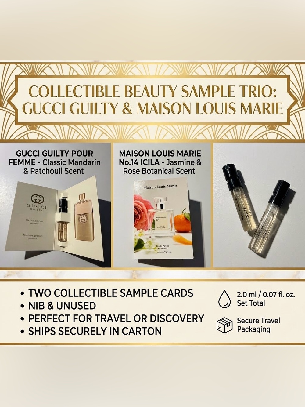 Luxury Beauty Sample Card Duo (GUCCI & MAISON LM No.14)